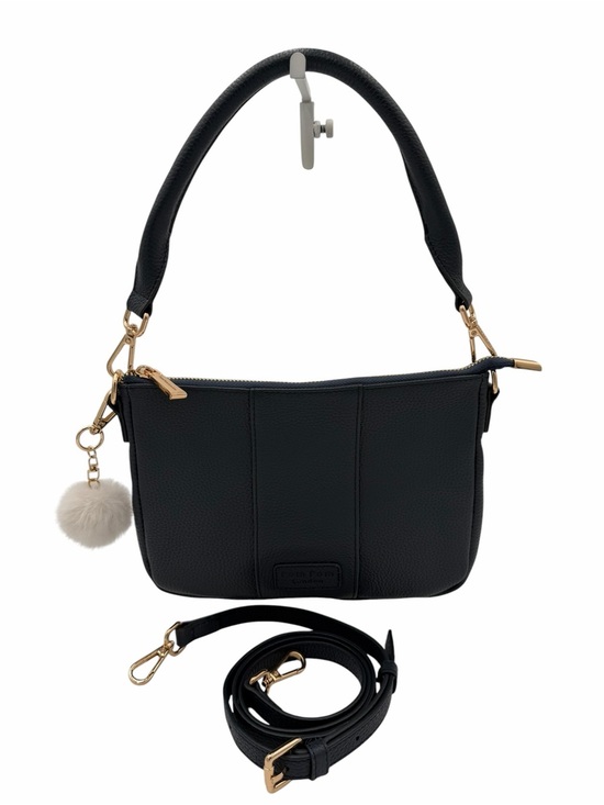 Pom Pom London Handbags - Pom Pom London City Slim Navy Pebbled Leather Crossbody & Shoulder Bag NWOT